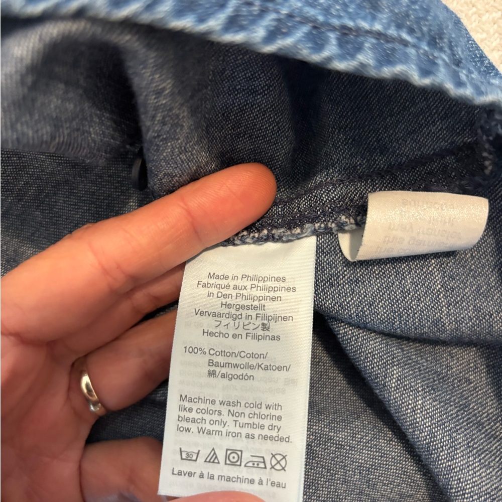 Madewell denim puff-sleeve shirt dress. XS. Great condition. - Picture 8 of 12